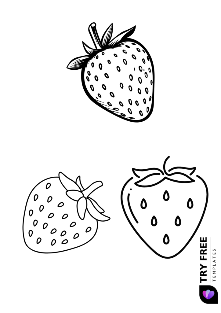 Free Medium Strawberry Template