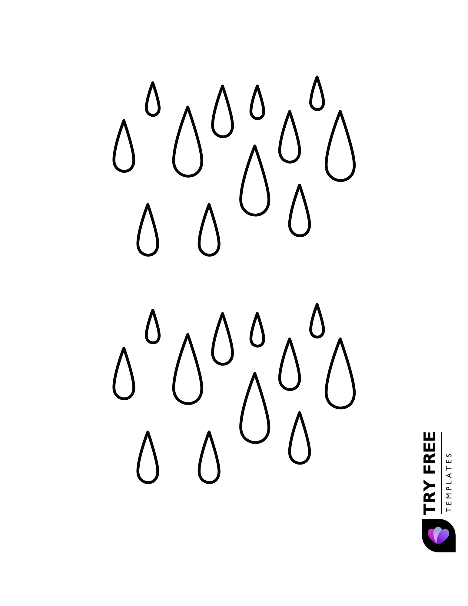 printable RainDrop templates