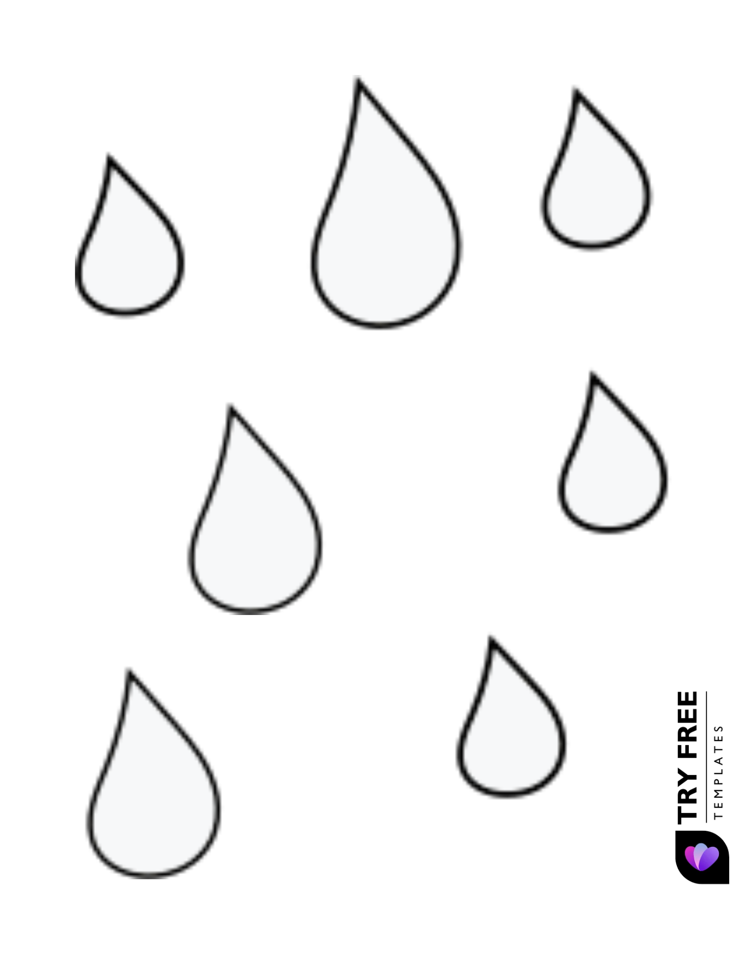 printable RainDrop templates