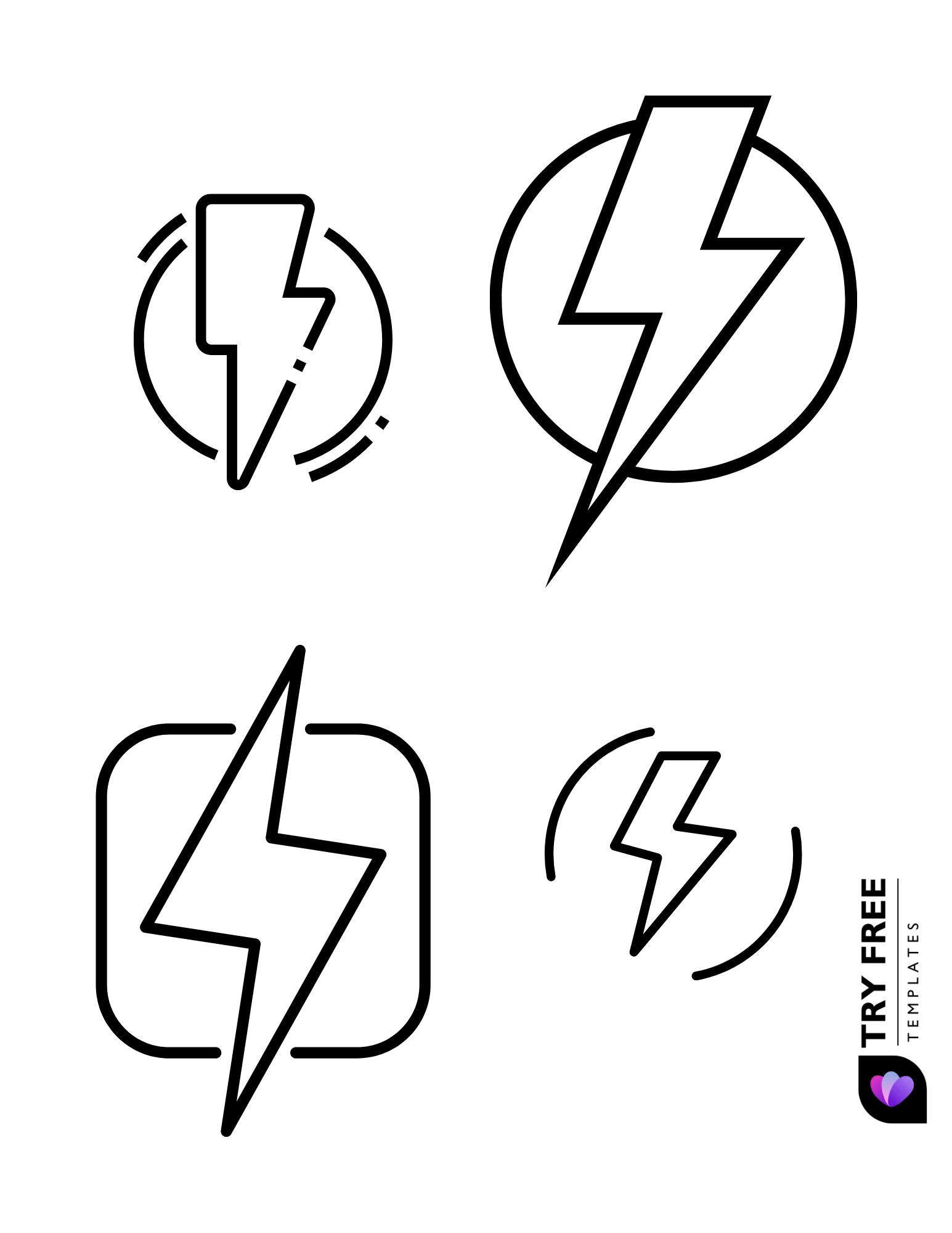 Lightning bolt templates