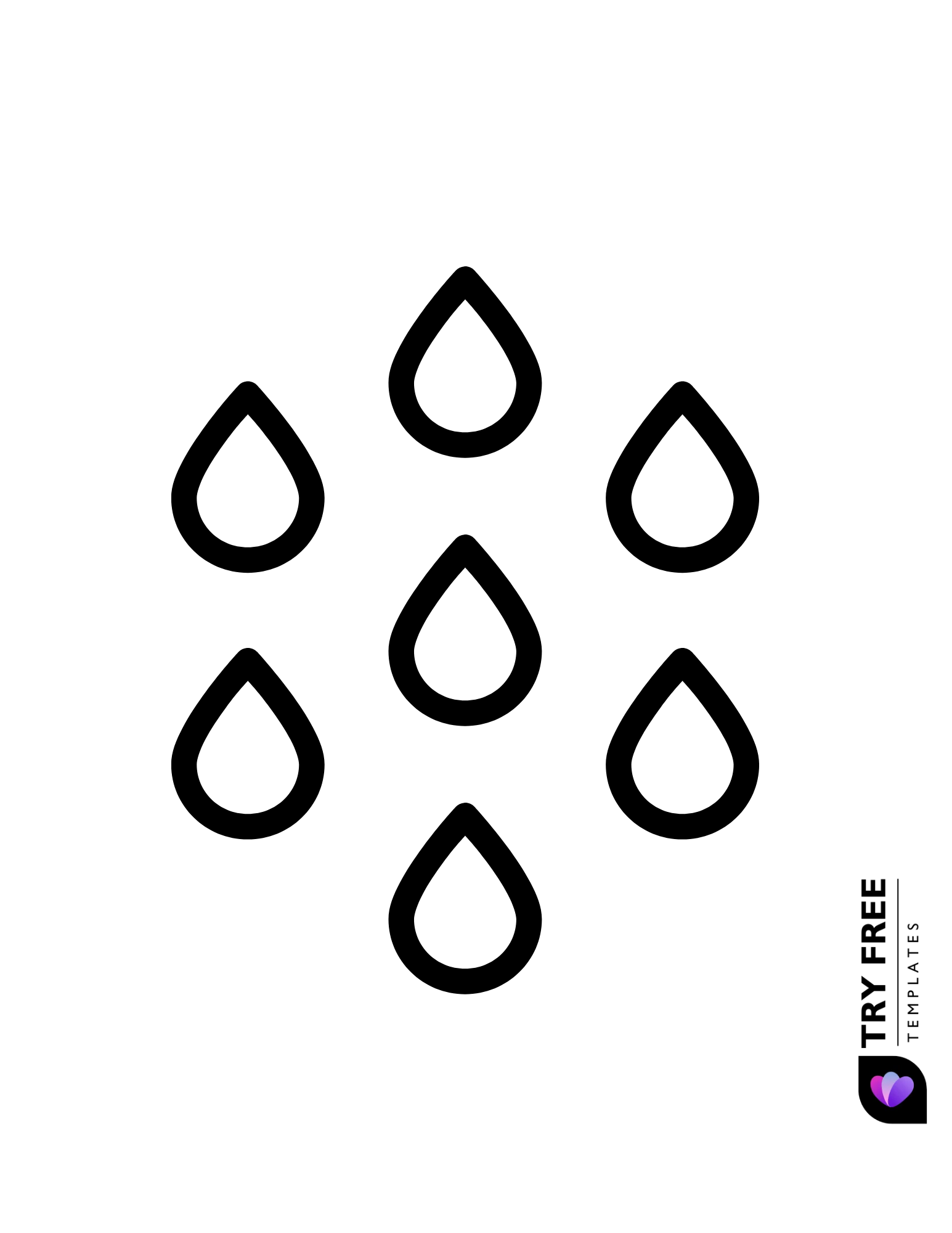 printable RainDrop templates