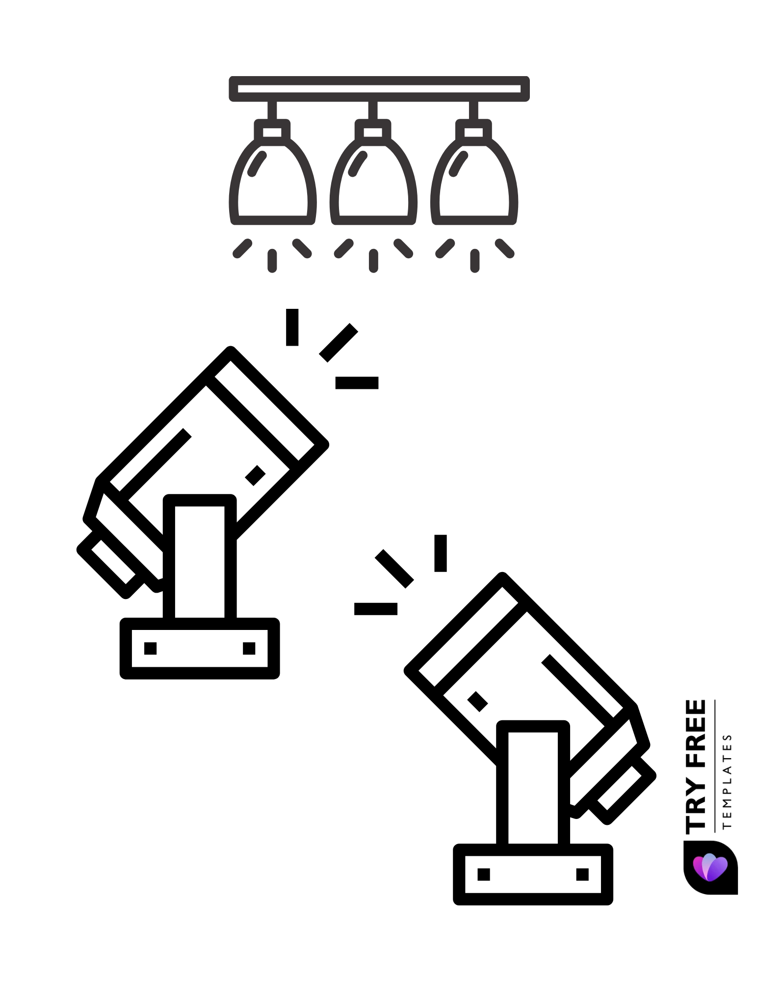 Lightning bolt templates