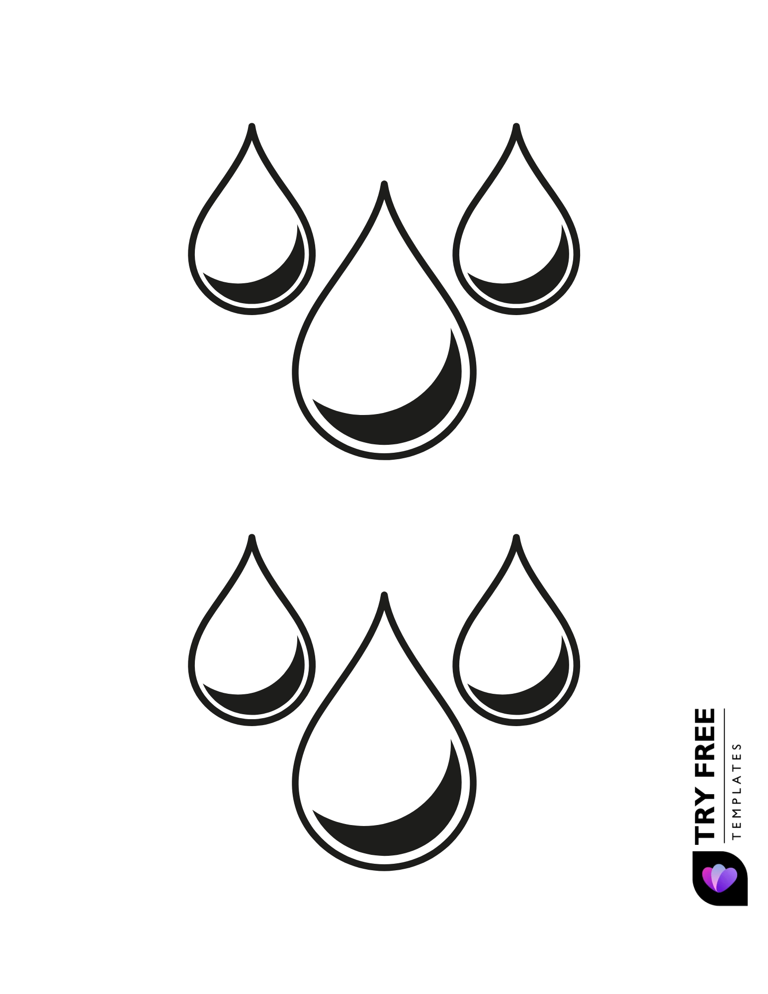 printable RainDrop templates