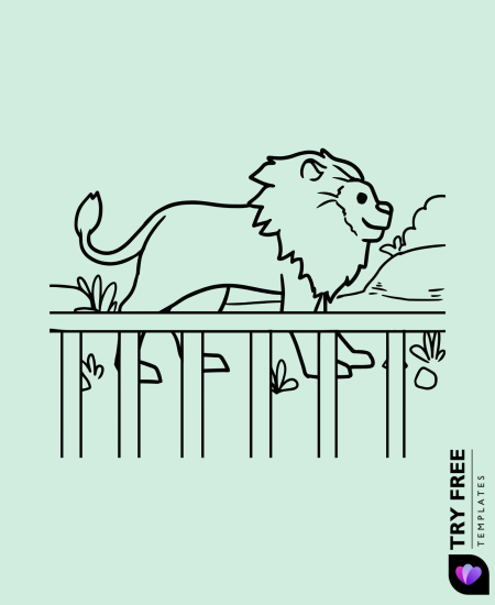 Zoo Adventure Lion Drawings