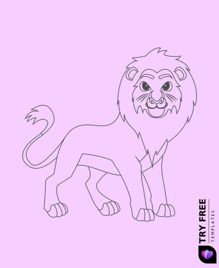 Fierce and Fearless Cub Lion Drawings