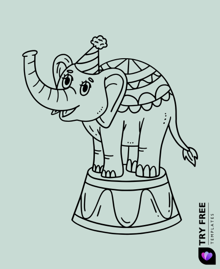 Circus Elephant on a Pedestal