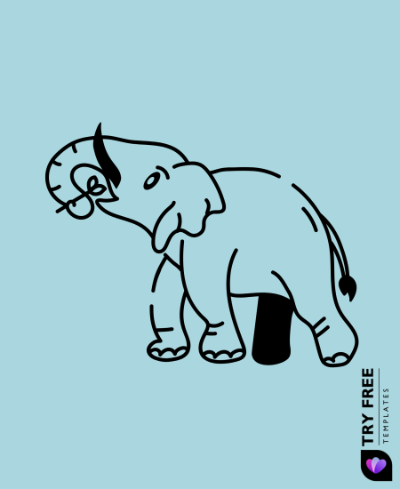 Elephant Wearing a Mustache