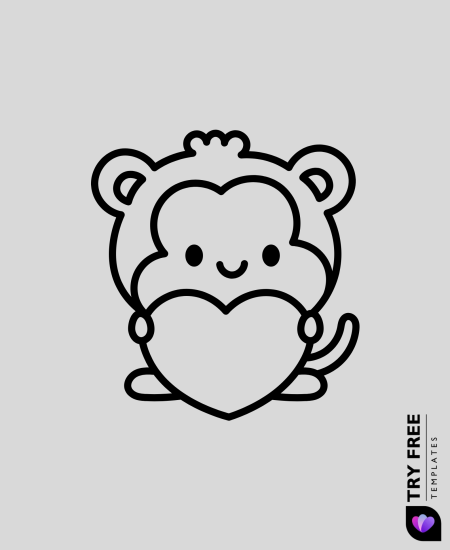 Monkey Holding a Heart