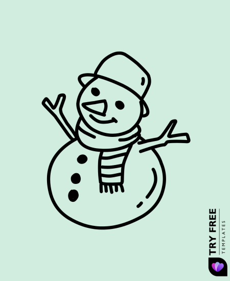 Happy Snowman Doodle