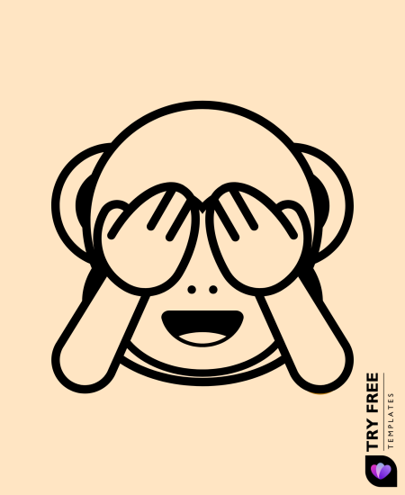 See No Evil Emoji Monkey