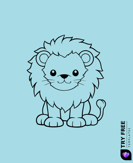 Adorable Baby Lion Drawings
