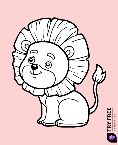 Gentle Cub Smile Lion Drawings