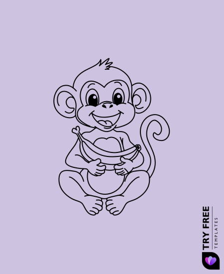 Happy Monkey with Bananas