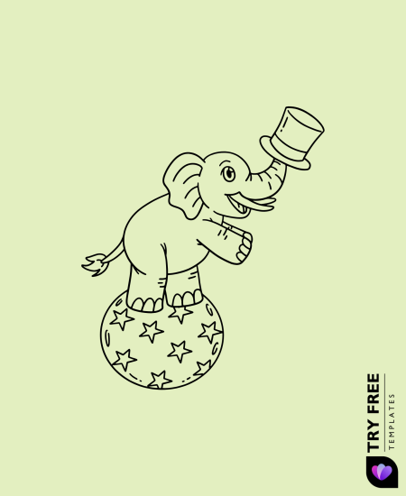 Cute Elephant on a Starry Ball