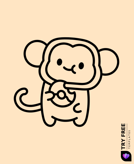 Monkey Enjoying a Cookie