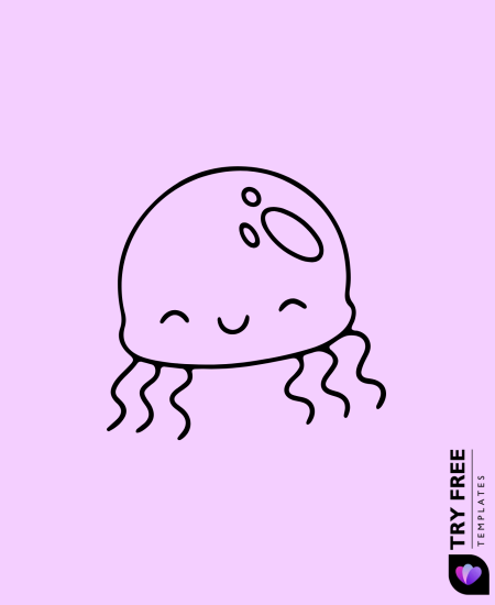 Cute Jellyfish Doodle Drawing​
