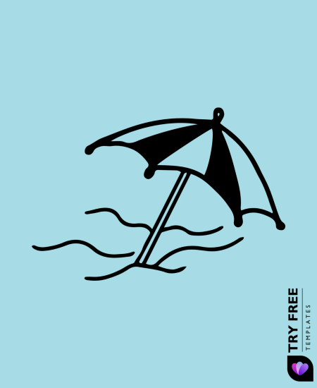 Beach Umbrella in Sand