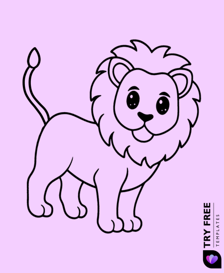 Curious Cub Lion Drawings