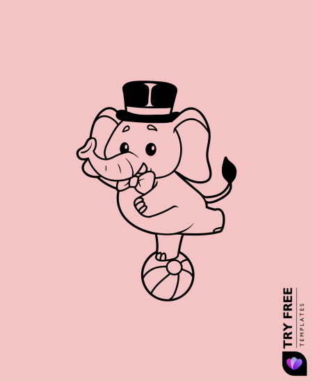 Circus Elephant on a Ball