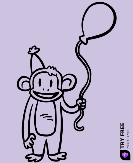 Monkey Holding Balloon