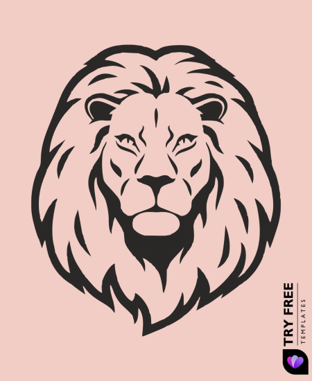 Bold and Fearless Lion Face Drawings