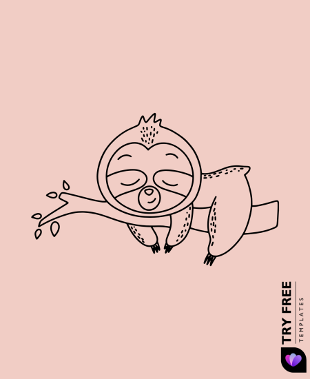 Sleeping Sloth on a Branch