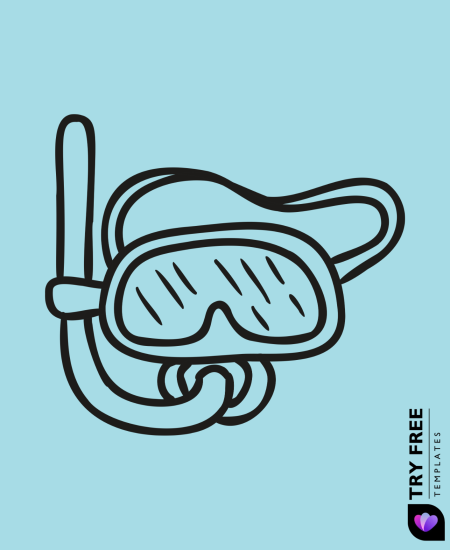Snorkeling Gear Doodle Drawing