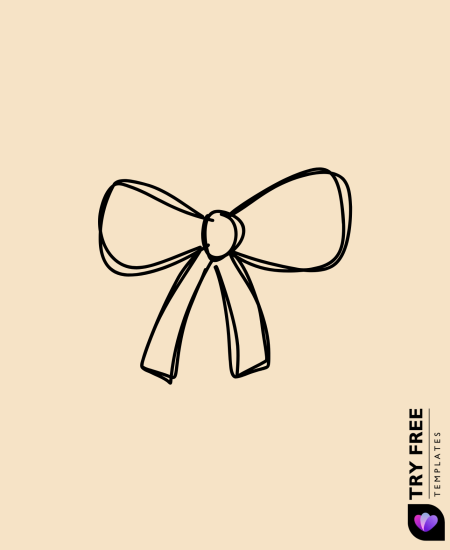 Ribbon Bow Doodle Drawing