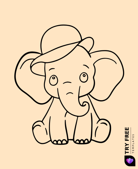 Elephant with a Cute Hat