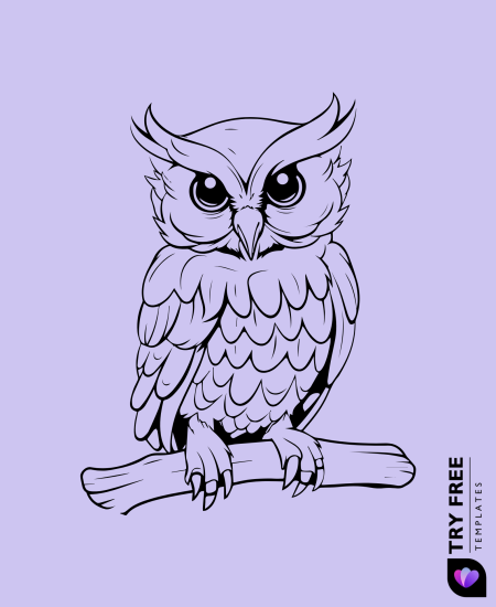 Fierce Forest Guardian owl drawings