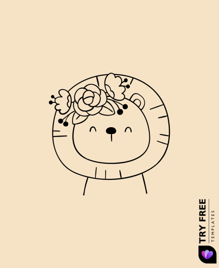 Floral Lion Friend