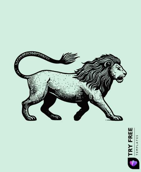 Vintage Safari Lion Walk