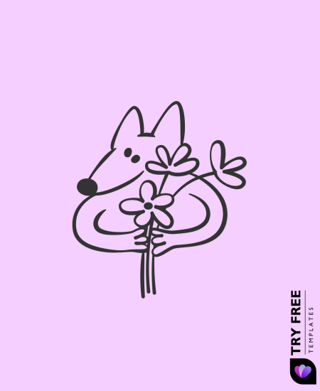 Kind Fox with Flowers