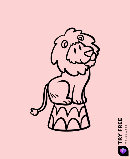 Circus Lion Drawings