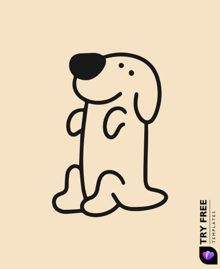 Cartoon Sit-Up Pup