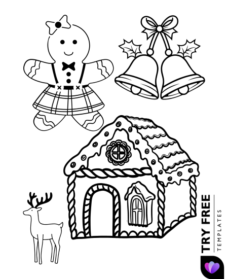 Christmas Coloring Sleigh with Gift