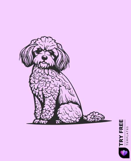 Fluffy Royalty Dog Drawing