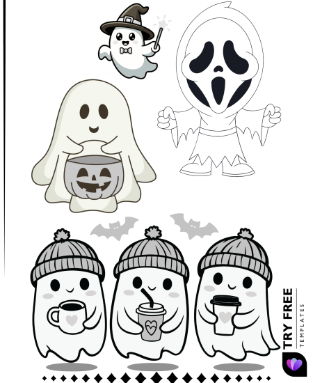 Ghosts in Cozy Halloween Style