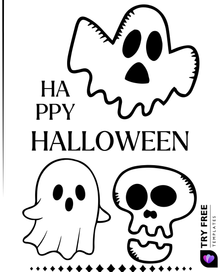 Happy Halloween Ghosts & Skulls