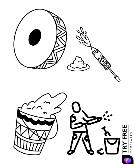 Holi Festival Elements Page