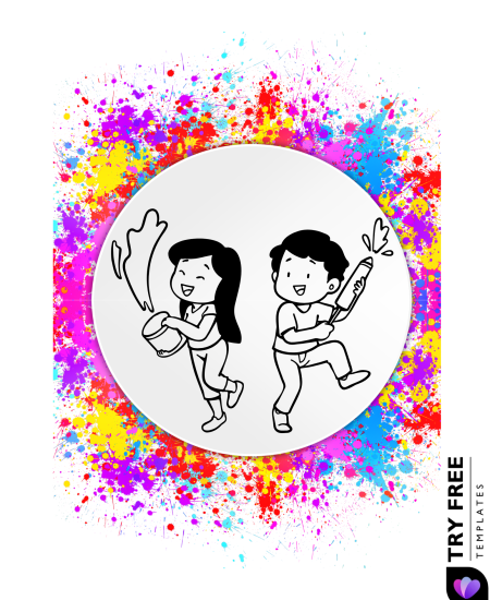Holi Kids Celebration Page