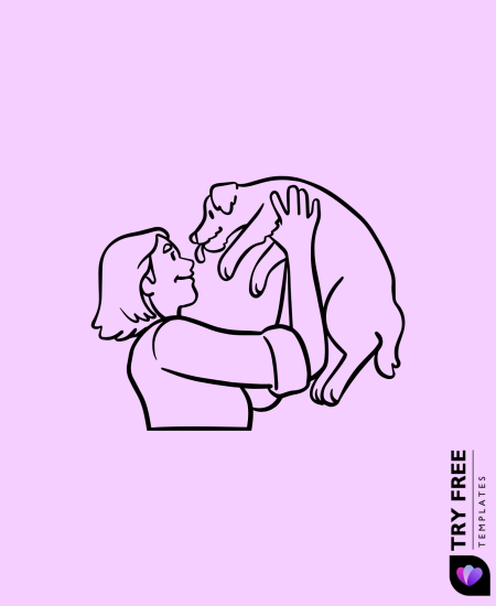 Lifted by Love Dog Drawing