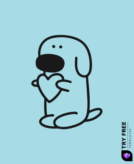 Love in Paws Dog Drawing