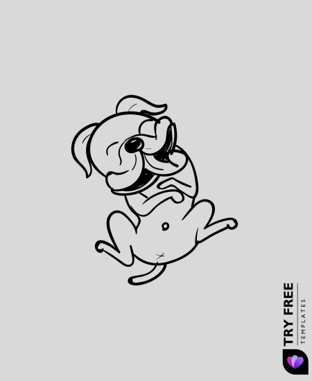 Tumbling Belly Pup Dog Drawing